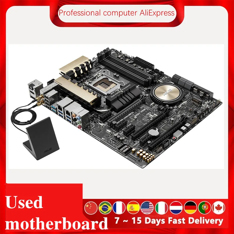 Imagem -04 - Placa-mãe Desktop Usada para Asus Z97 Lga 1150 Sata3 Usb 3.0 Wifi ac Z97 Pro Core i7 i5 i3 Placa-mãe Original Usb 3.1