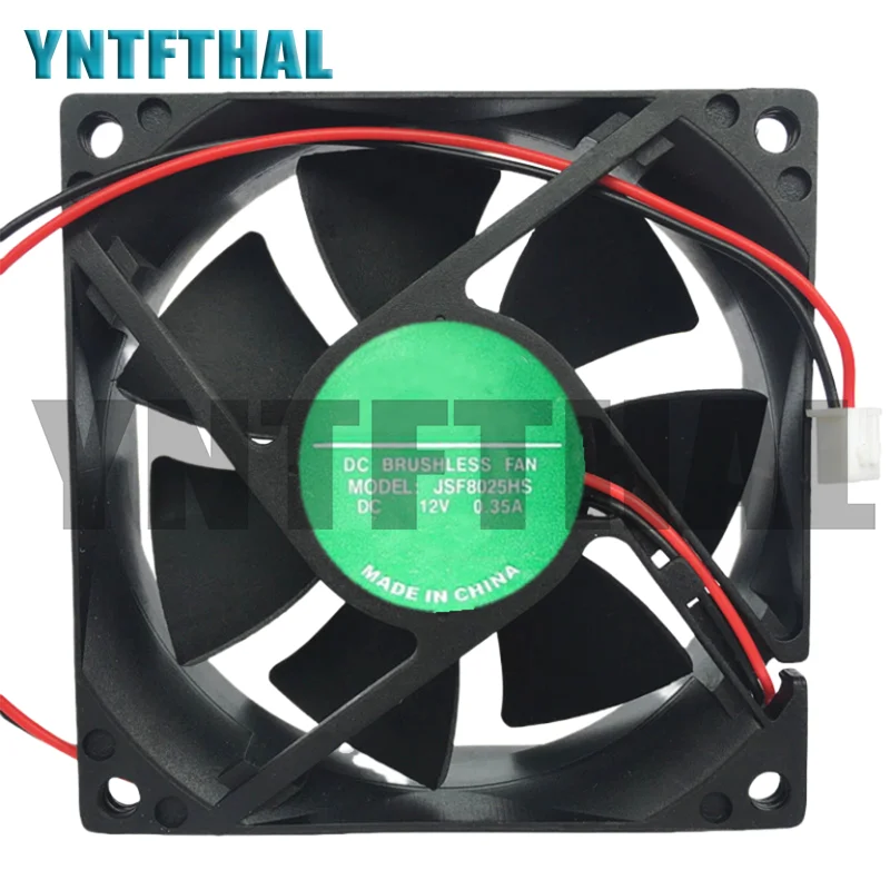 Ventilador de aflojamiento de 2 cables para JSF8025HS DC12V 0.35A 8CM 8025 80*80*25MM, nuevo