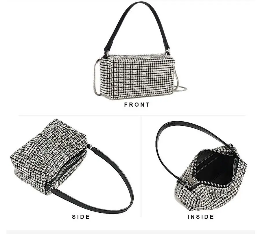 Luxury Designer Rhinestone Handbag for Women Bag Shoulder Bag Crystal Purse Ladies Female Crossbody Bag Shining Diamond Bag