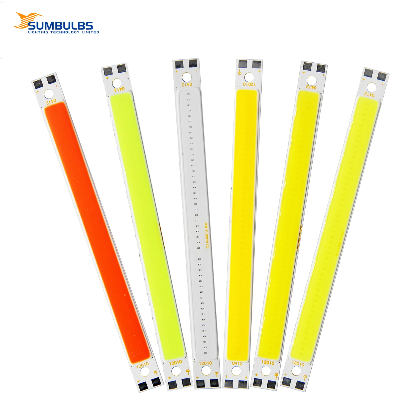 SUMBULBS 120x10mm 10W COB Strip Light Source DC 12V Emitting Diode Bulb 6 Colors DIY Bar LED Chip Lamp for Lighting