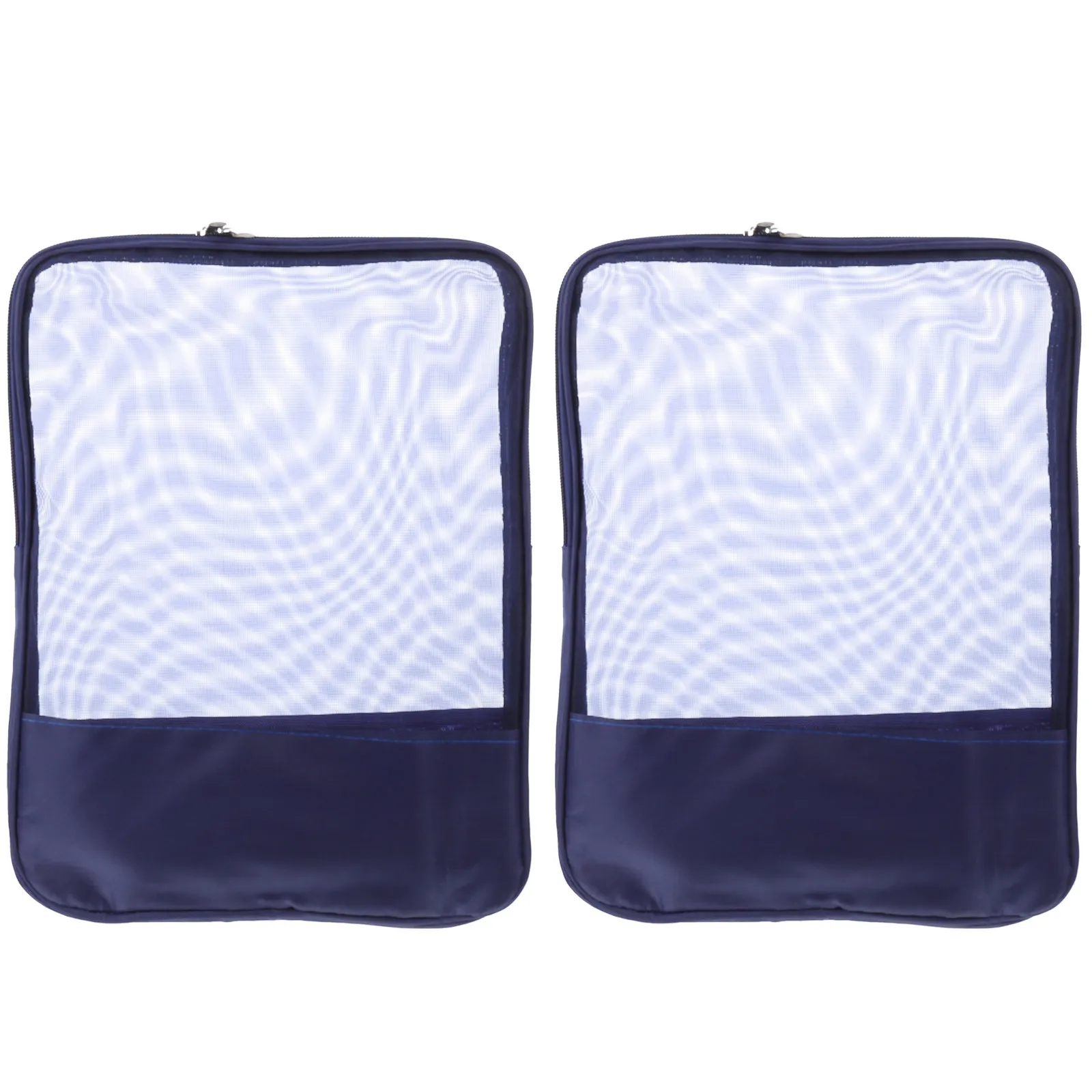 

2Pcs High-Grade Nylon Semi-Transparent Zipper File Bag for Office School Storage Document Organizer Portable Receipt Bill Holder
