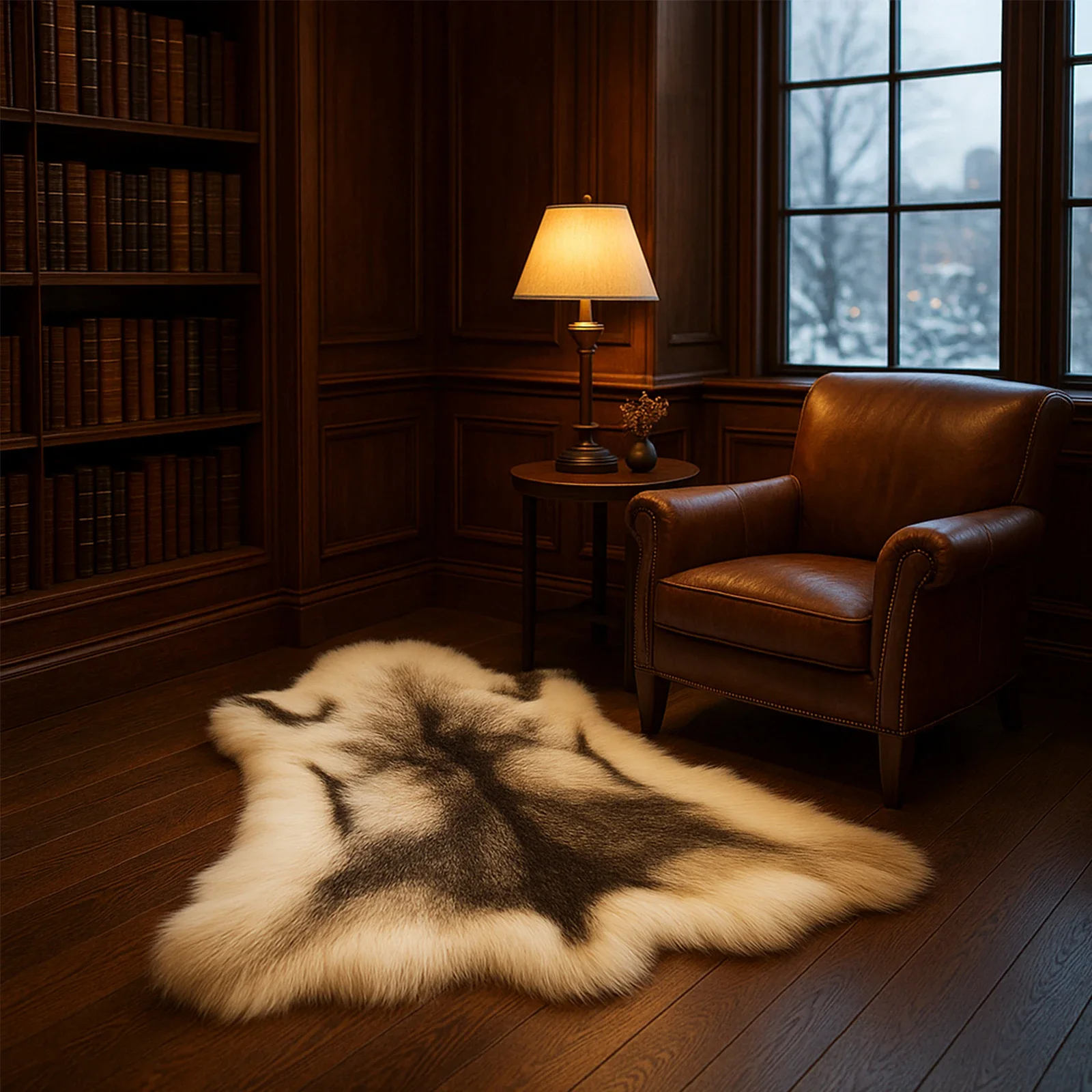 Faux Fur Reindeer Shaped Rug Soft Plush Christmas Carpet For Kids Bedroom Living Room Floor Mat Cozy Holiday Home Decor Gift