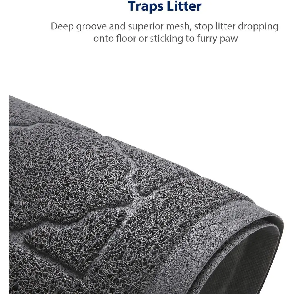 Cat Litter Box Mat, Premium PVC Pad, Durable Trapping Rug, Phthalate Free, Urine-Resistant, Scatter Control, XXL 47 x 36 Inch, G view 4