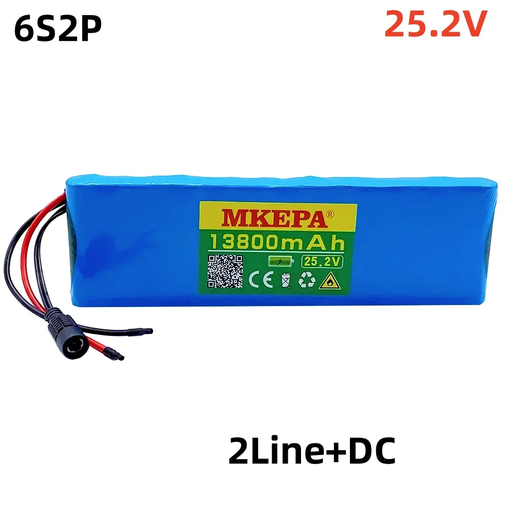 6S2P 25.2V, 13800mAh lithium-ion rechargeable battery, 18650, 25.2V, 13800mAh, suitable for 25.2V electric skateboard.