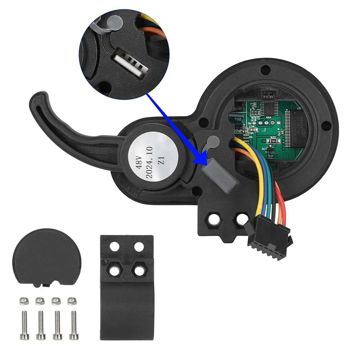 N94R E-Scooter LCD Display 36V/48V/52V/60V Digital Display 6-Pin Connector LCD Speedometer for JP Controllers