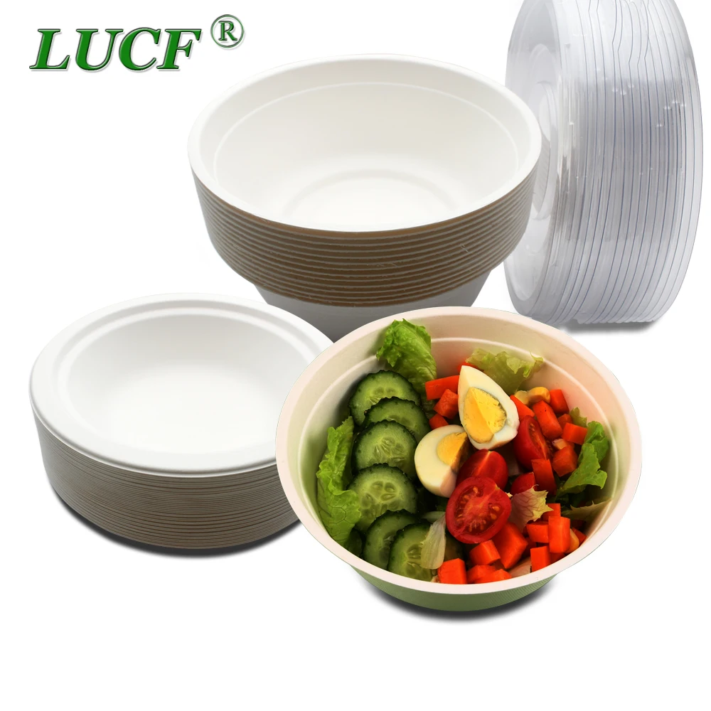 Biodegradable Disposable Bagasse Paper Bowl Non-stick Eco Friendly Dessert/Hot Pot/BBQ/Dipping Bowls For Party Outdoor Camping