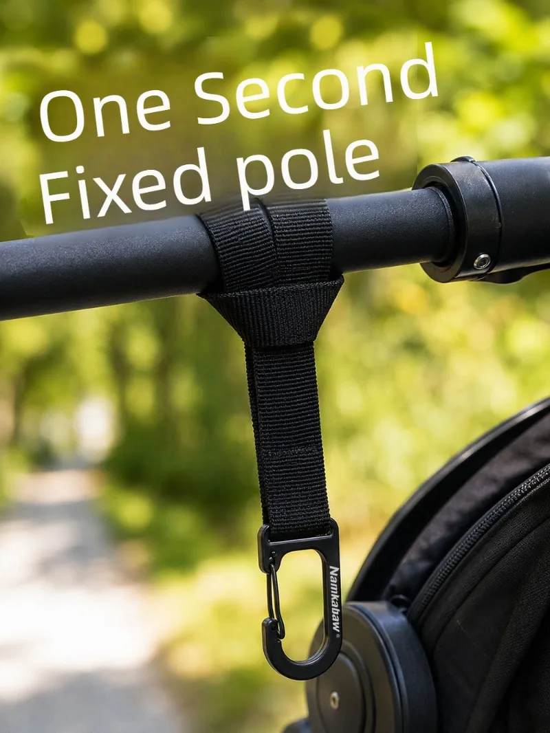 Multifunctional Webbing Spring Snap Hook, EDC Quick Clip Carabiner for Electric Bike Hanging, DIY Backpack Keychain Camping Gear
