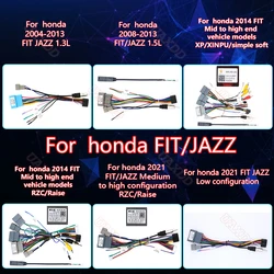For HONDA FIT Car Radio Android DVD Stereo audio screen multimedia video CD player navigation MP3 MP5 CD 6 Pin cables Harness