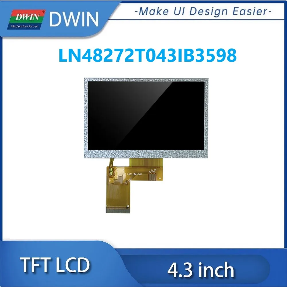 Imagem -02 - Módulo do Lcd do Dwin-tft Tft Toque Capacitivo Resistive 4.3 Polegada 480x272 300nit 24bit Rgb 40pin Ln48272t043ib3598