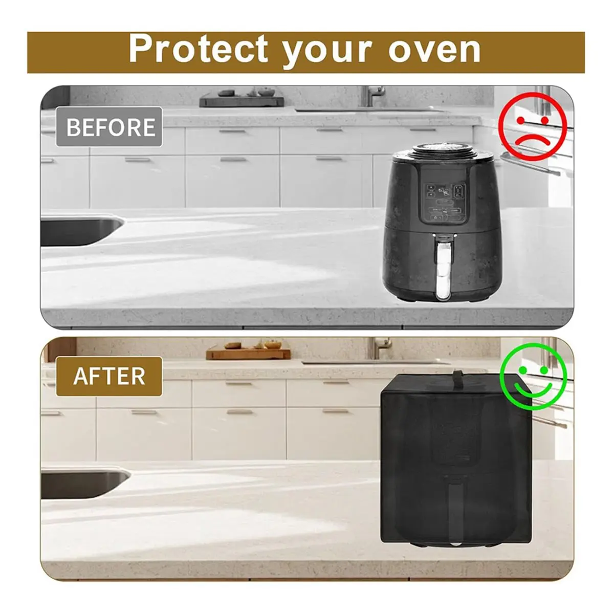 (A14E) Air Fryer Cover for Ninja AF101 4QT / Instant Pot Vortex 6QT XL & Chefman 4QT, Heat Dust Proof Waterproof Cover
