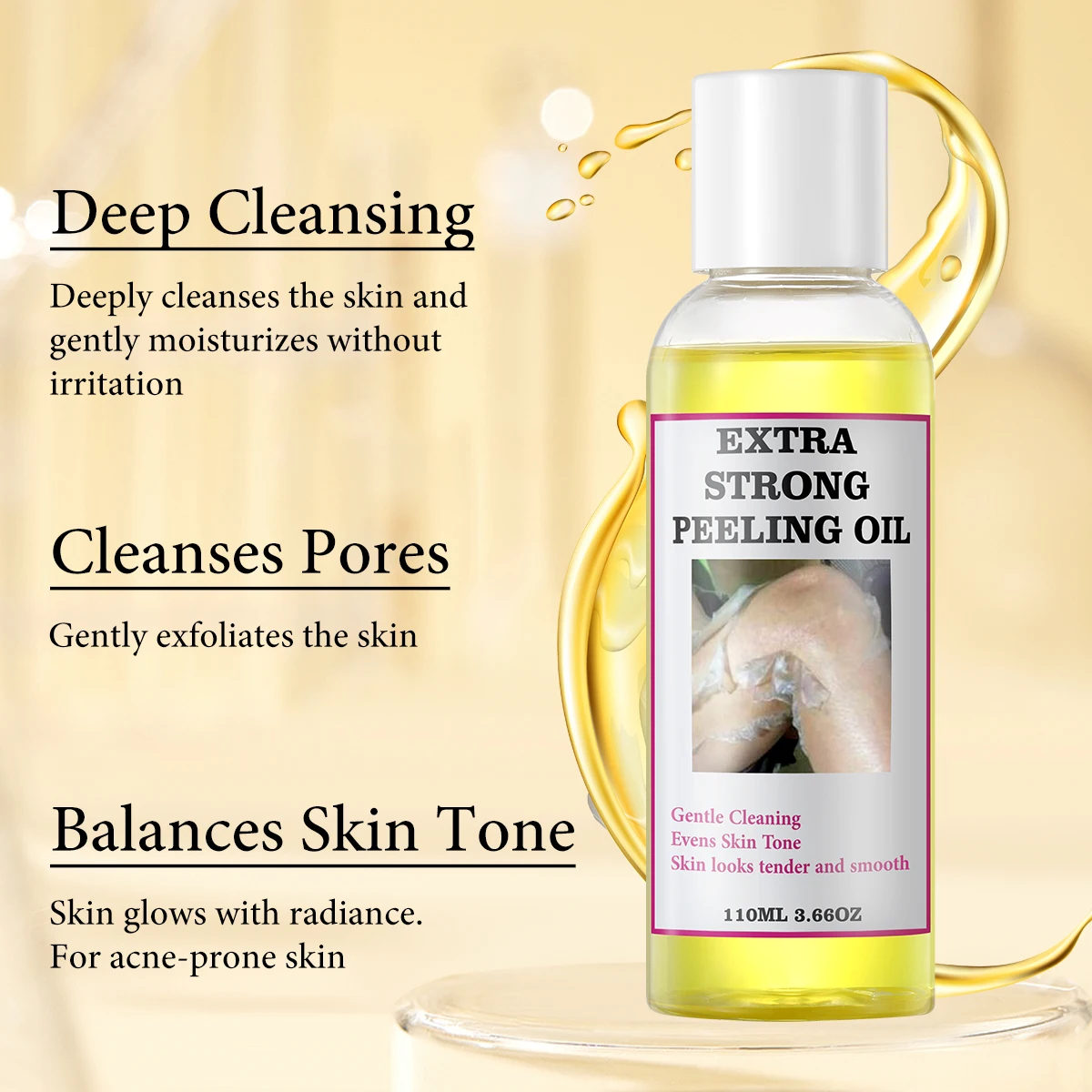 Yellow Peeling Oil Lightening Exfoliating Dark Skin Body Strong Peeling Oil For Skin Brightening Moisturizing