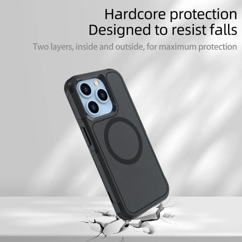 2in1 Magnetic Case for IPhone16 15 14 13 12 11 Pro Max Plus 13Mini Military Grade Drop Protective Tough Shockproof Case - Image 3