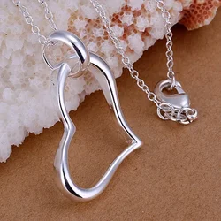 Silver color gorgeous Fashion charming popular exquisite cordate classic models necklace noble luxury silver jewelry P080