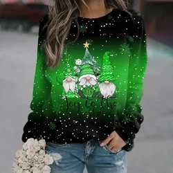 Women's S-3XL size Christmas themed printed loose hoodie jacket simple yet not simple classic and timeless showcasing youthful