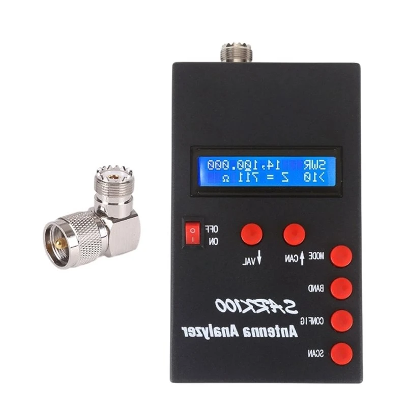 A76I-SARK100 Antenna Analyzer Meter 1-60Mhz Shortwave SWR Measurement Tool Featuring 1.0 To 9.99 SWR Readout Range