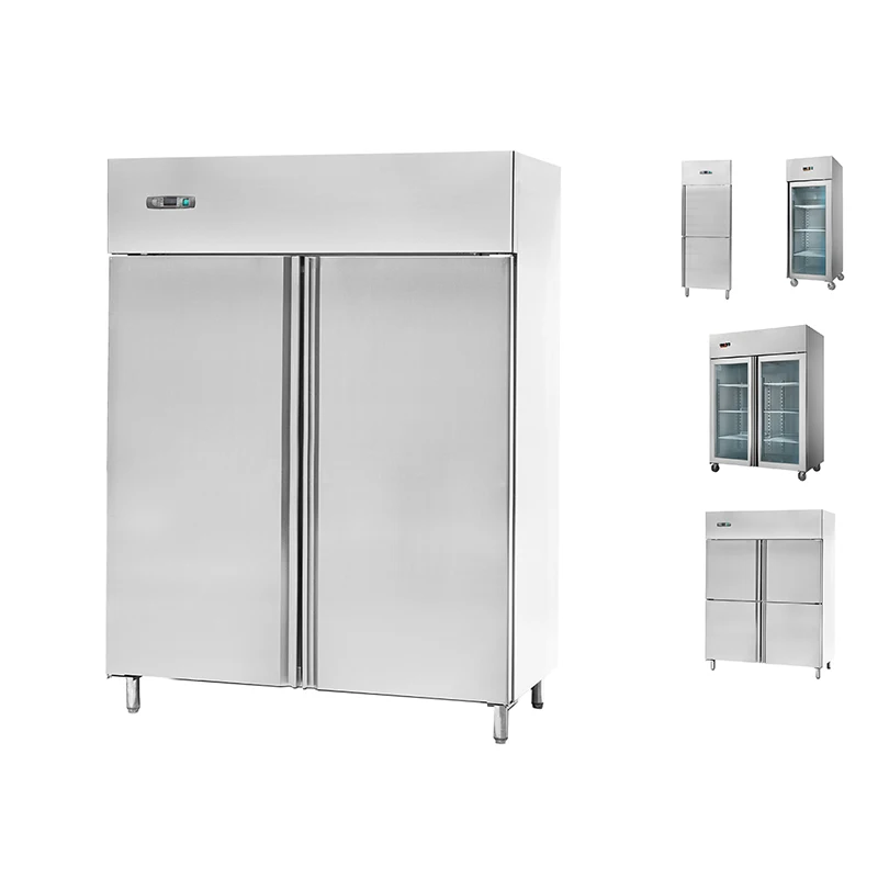Linkrich Commercial Upright Fan Cooling Stainless Steel Deep Freezer Refrigerator Chiller Display for Kitchen and Restaurant