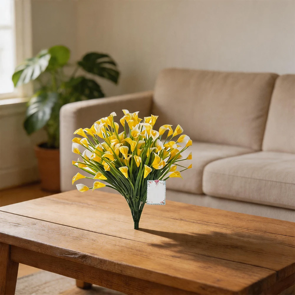 Adjustable Silk Calla Lily Bouquet for Home Living Room Decor Wedding Table 34cm to 38cm Lifelike Flower Design