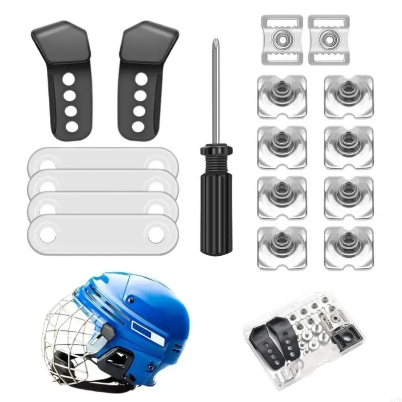31Pcs Helmets Repair kits Football Helmets Hardware Clip Screws Nut Straps Adapter 