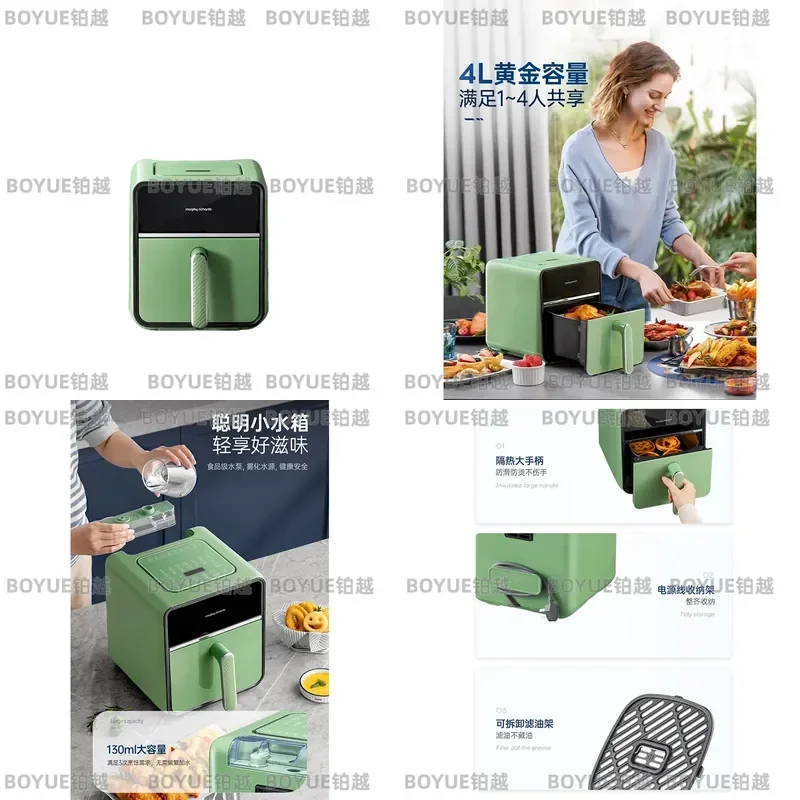 Large Capacity Visual Air Fryer Multifunctional Electric Cooking Machine Household Kitchen Appliance Oil Free Healthy Deep