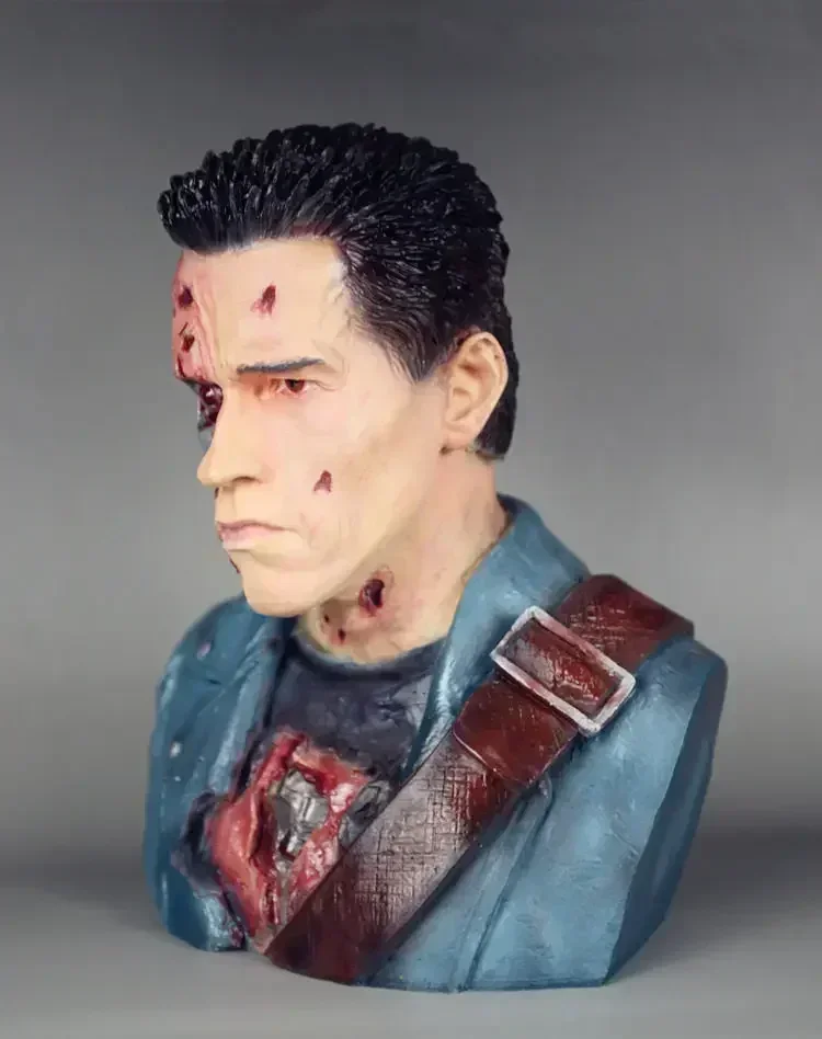 

24 см Терминатор T800 Бюст Арнольд Шварценеггер фигурка модель статуя смола Battle Damage Коллекция украшения дома подарочная игрушка