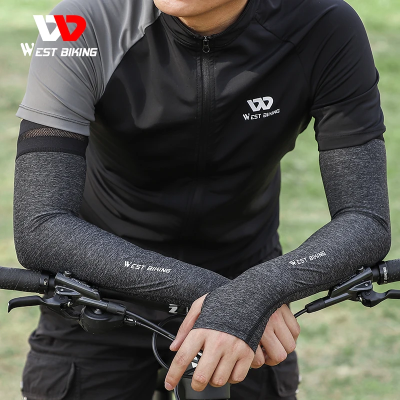 NEW Outdoor Cycling Riding Sun Protection Ice Silk Arm Sleeves Bicycle Arm Support Protector Hand Sleeve Cover Cooling Sleeve