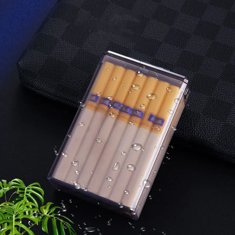 Cigarette Case Transparent Waterproof Plastic Cigarette Holder Pocket Storage Box Hold 20pcs Cigarettes Whole Pack Smoking Box