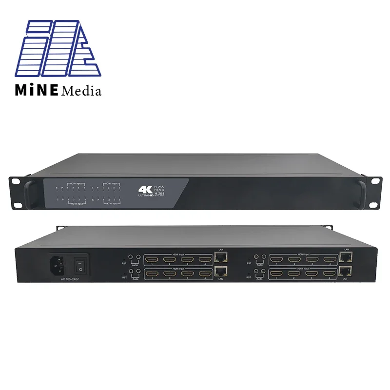 1U Rack-mounted RTMP RTSP 4K H265 HDMI to IP Broadcast Video Encoder