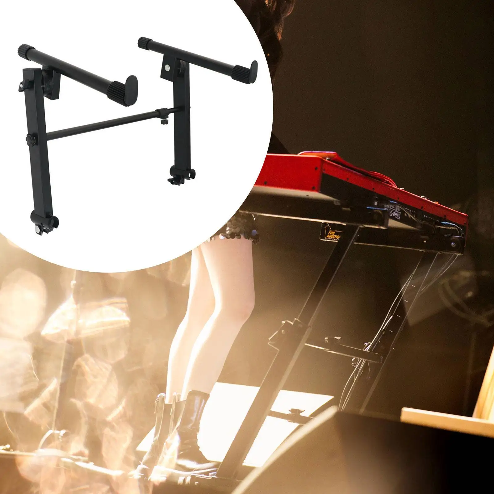 Keyboard Stand Electronic Stand Sturdy Heavy Duty Iron Professional Stacking Keyboards Universal Adjustable Width