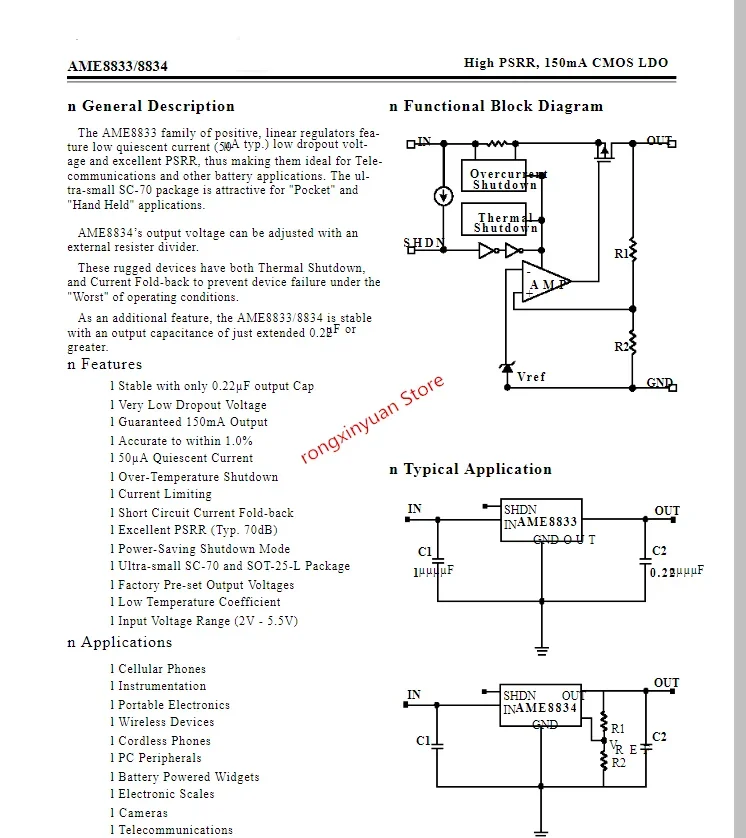 

100 PCS AME8833AEEV180Z AME8833AEEV180 AME8833AEEV250Z AME8833AEEV250 AME8833AEEV330Z AME8833AEEV330 100% New original
