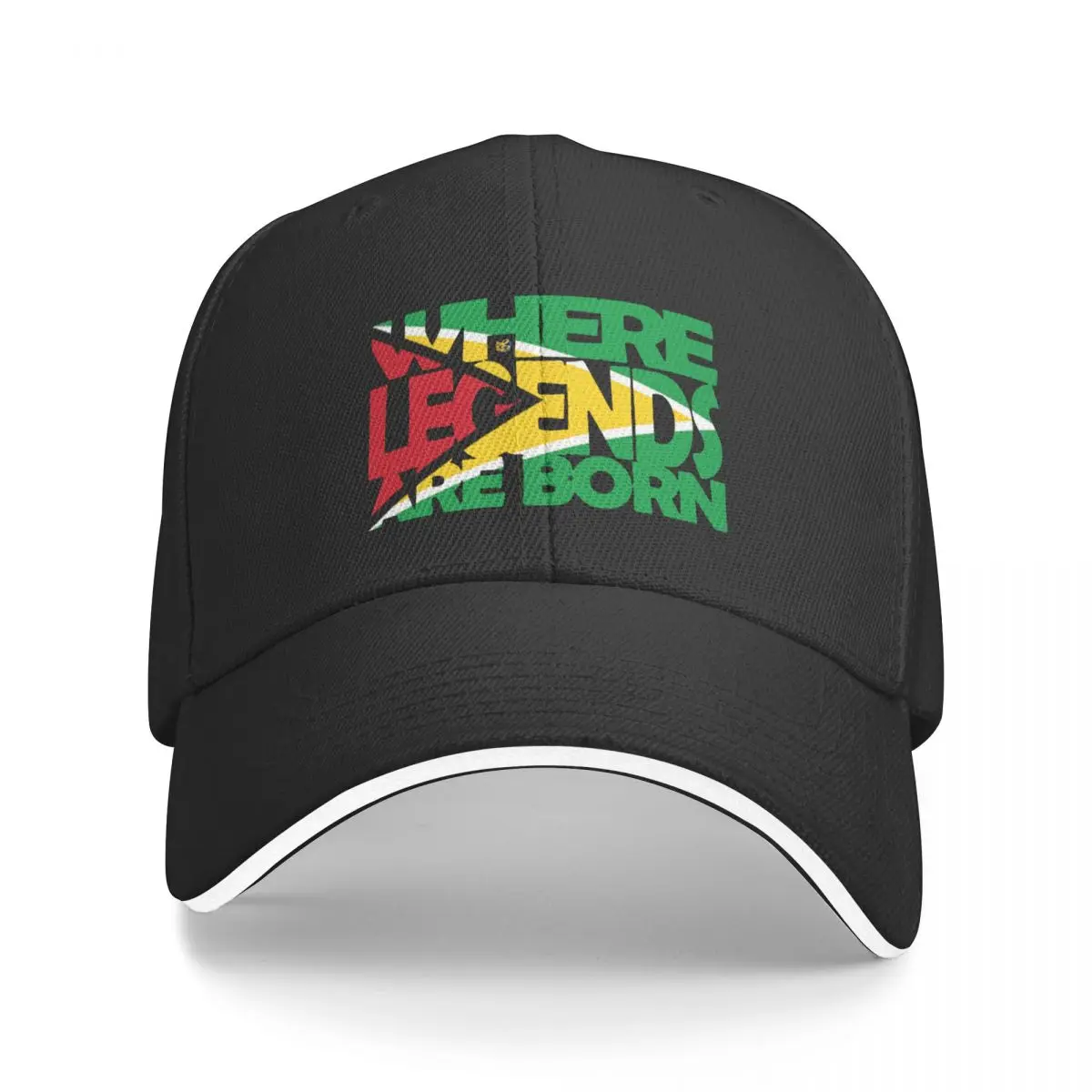 

Guyana Flag - Where Legends Are Born - Guyanese - Soca Mode Baseball Cap Beach Outing Golf Hat Men Caps Women's