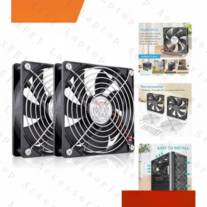 F for Computer Case Cooling Fan 120mm 12V 2000RPM High Performance 2 Pack