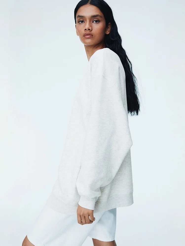 H&M Sudadera informal redonda Ne American Sle para mujer Faionable Simple Quali Ropa interior Base irt 234778