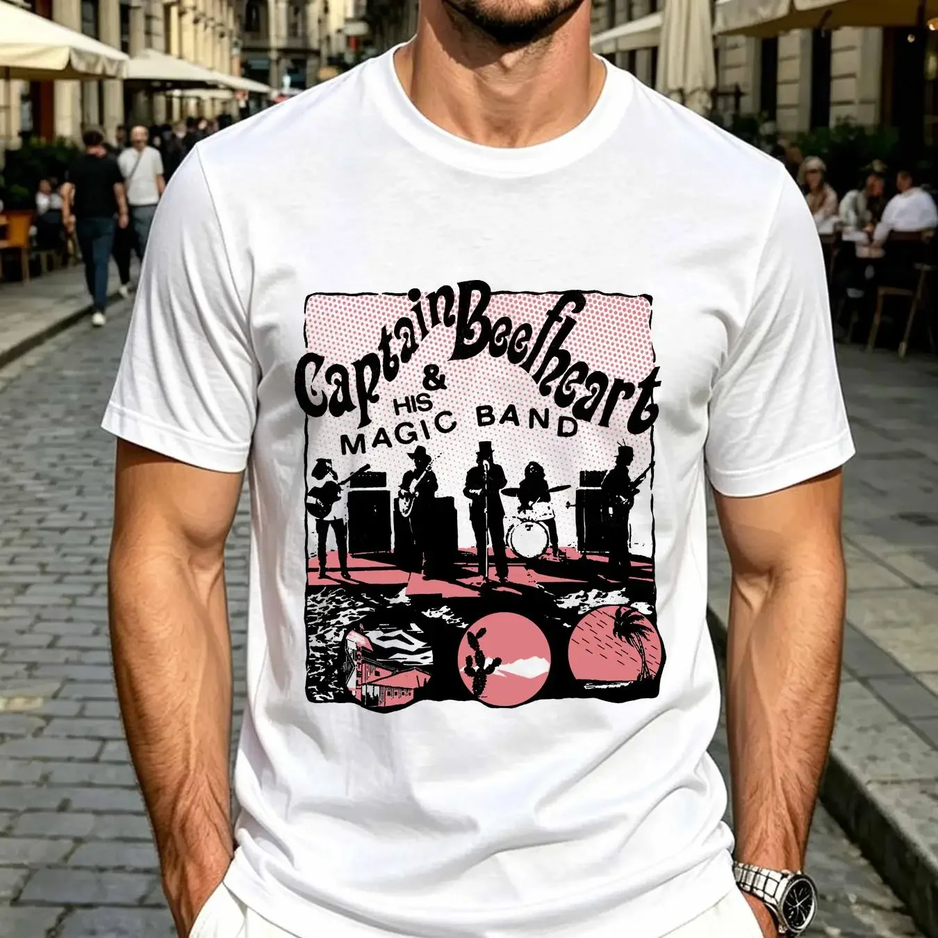 washed T Shirt Captain Beefheart And His Magic Band Classic White S 5XL BY1711 long sleeves vintage Washed Soft