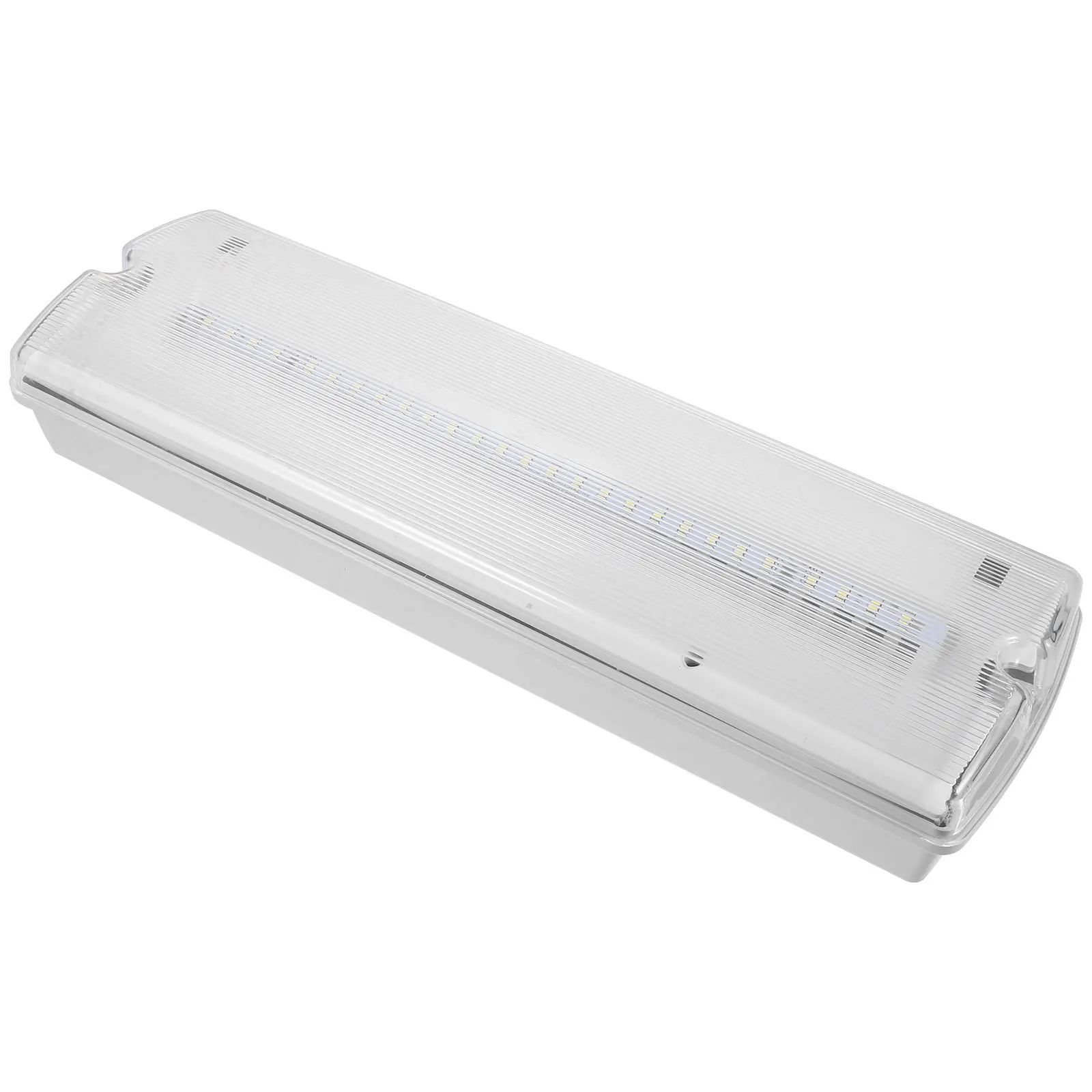 Luce di emergenza Segnale di uscita a LED Indicatore di sicurezza in plastica montato a parete per luoghi pubblici Luce di emergenza per uscita aziendale del supermercato