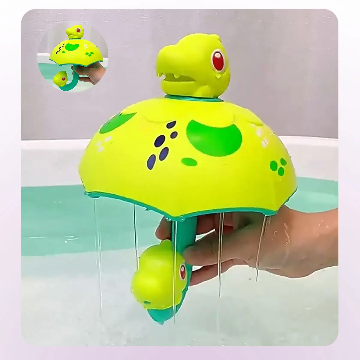 Paraguas de seta de dinosaurio, juguete de baño para bebé, bonito paraguas de pulverización de agua para natación, juguete de ducha al aire libre para niños, juego