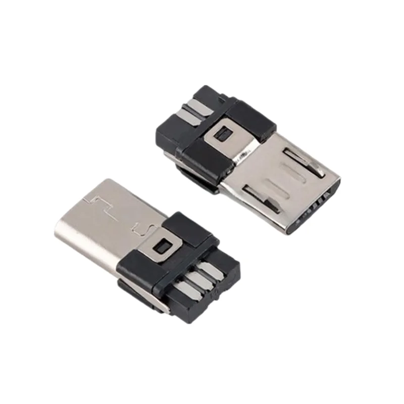 10PCS MICRO Plug MICRO 5P Mini USB Male Connector Wire-Soldering Type, Single Plug