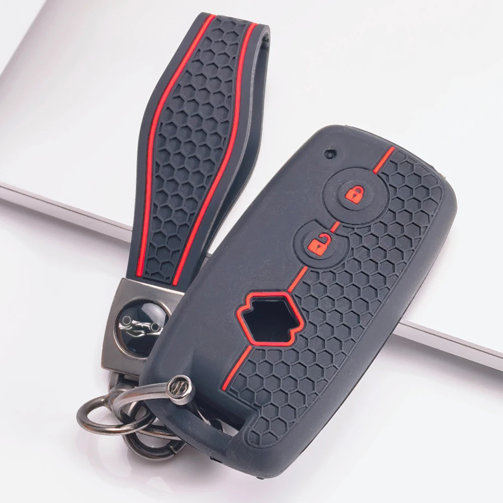Key Fob Cover for Suzuki Swift Vitara SX4 S Cross Ignis Baleno Ertiga Jimny 2 with Keychain Anti-Scratch Shockproof Soft Grip