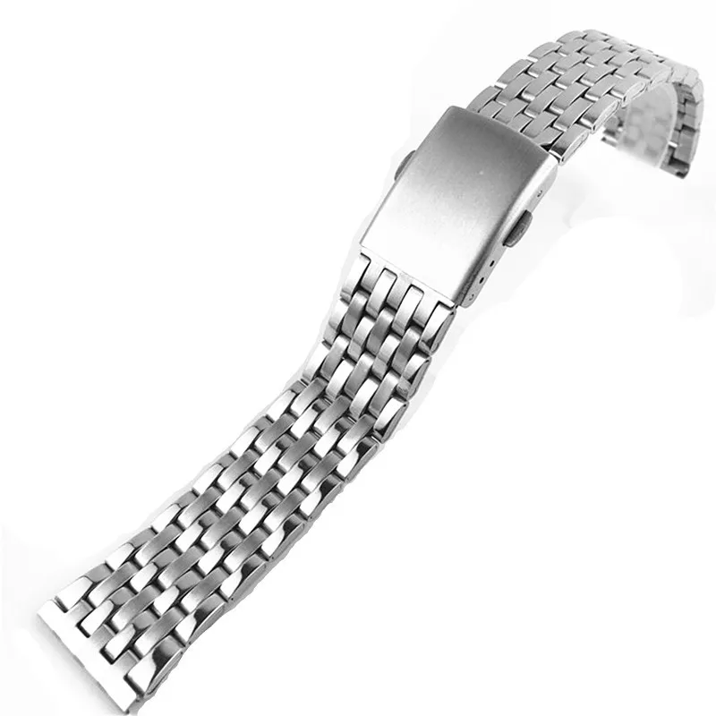 18mm 20mm 22mm Stainless Steel Watch Strap Metal Folding Watch Buckle Universal Wristband Silver Bracelet Watch Accessories