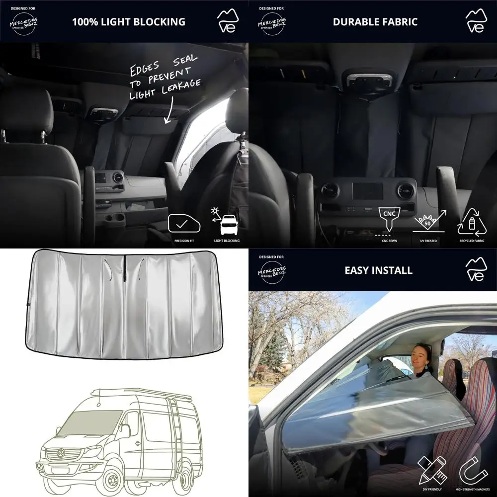 

Insulated Reflective Blackout Window Cover for Van Front Windshield, 2007-Present