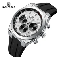 Reloj de Cuarzo NAVIFORCE para Hombre, Manecillas Luminosas, Correa de Silicona, Reloj Cronógrafo Multifuncional de Moda, Resistente al Agua 3ATM, Regalo