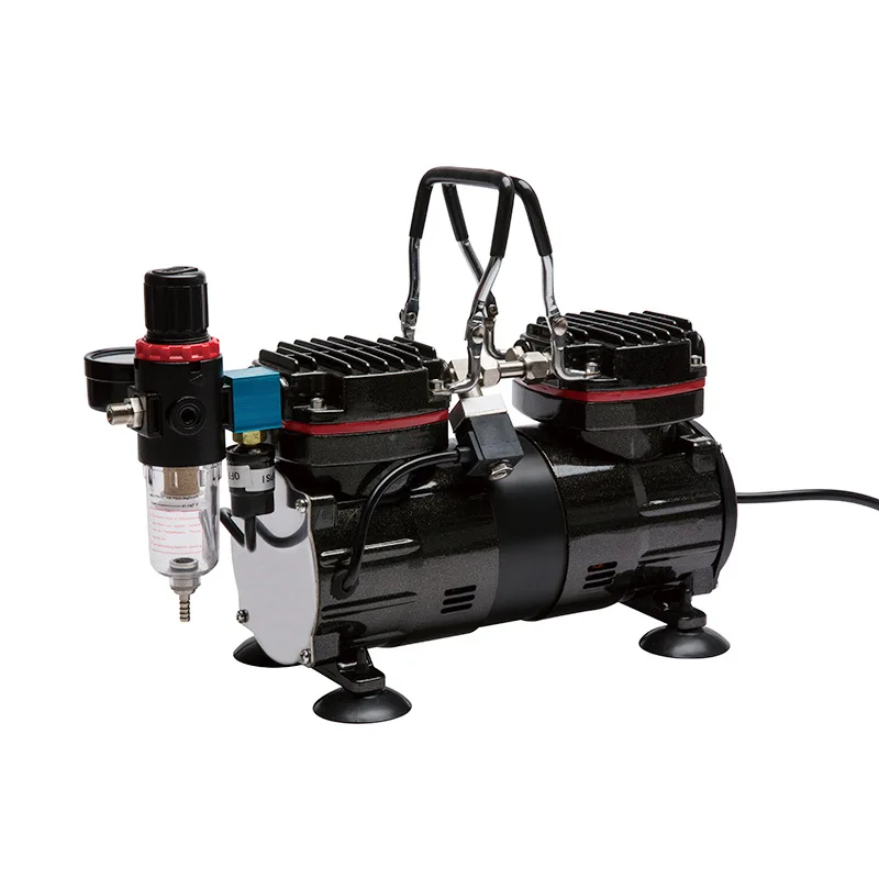Mini Spray Pump Air Compressor, Spray Paint Beauty Model Painted Double Cylinder Art Air Pump TC-90