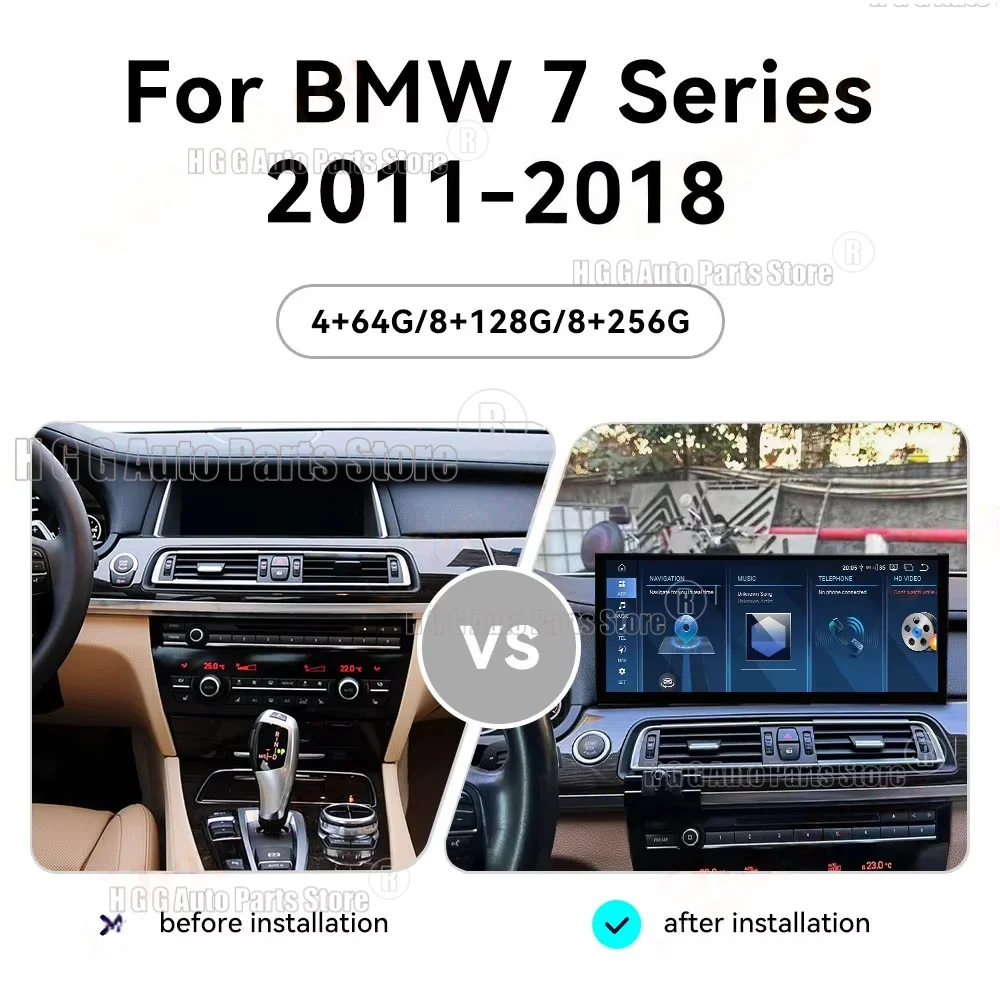 Carplay Audio Radio Qualcomm 15.8 Inch HD Touch Screen For BMW 7 Series 2011-2018 GPS Navi Multimedia Player Head Unit Android14
