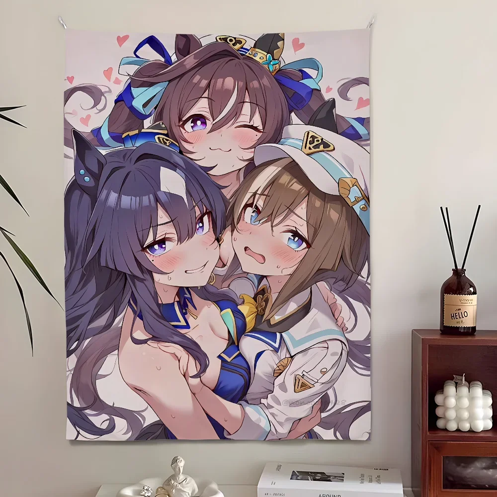 Sexy Uma M-Musume spezieller Wandteppich, Schlafzimmer, Wohnzimmer, Heimdekoration, Bar, Outdoor, Festival, Wandbehang, Dekoration, Hintergrund, Kunstbanner