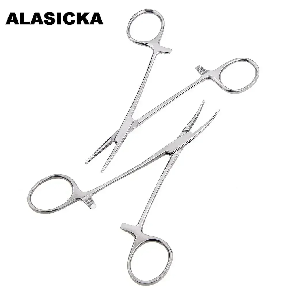 

ALASICKA 12.5CM 16CM 18CM Stainless Steel Fishing Plier Scissor Line Cutter Hook Forceps Tackle Curved Tip Clamps Fishing Tools