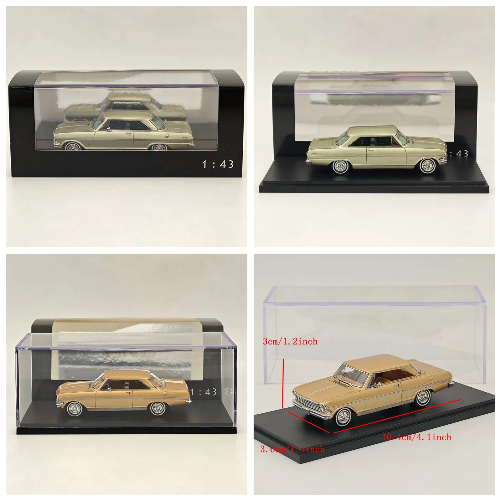 neo-1-43-1963-nova-ss-green-gold-resin-model-car-miniature-colllection-toy-vehicle-models-auto-gift-for-adult