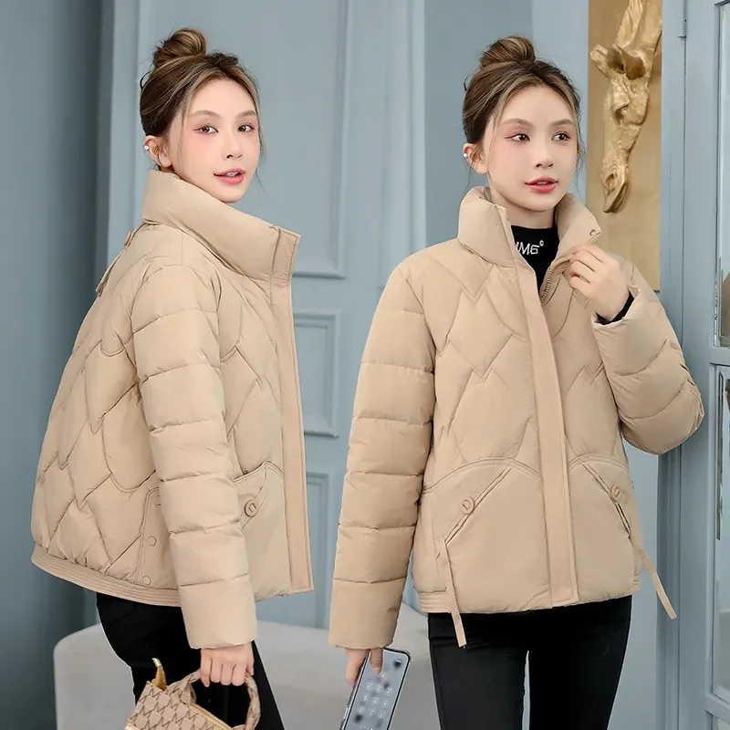 2023 New Women\'s Winter Jacket Snow Wear Coats Down Cotton Padded Short Coat Female Fashion Oversize Loose Casual Puffer Parkas