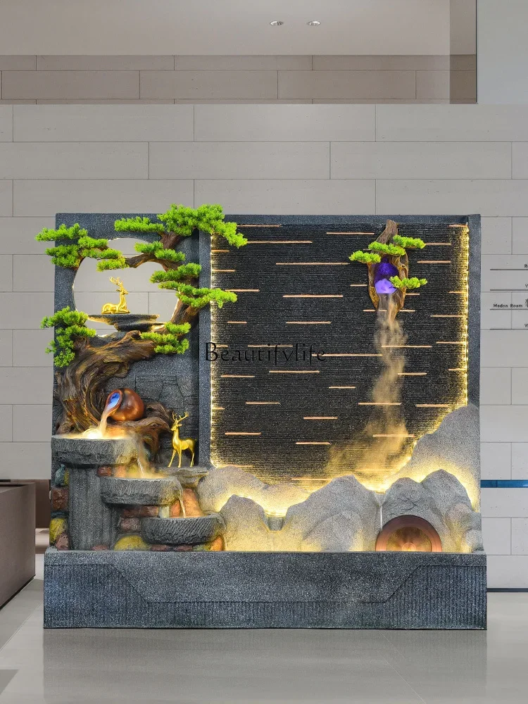 

yj9 Water Curtain Wall Company Entrance Screen Decoration Garden Fish Pond Background Rockery Fountain Landscape Ornament