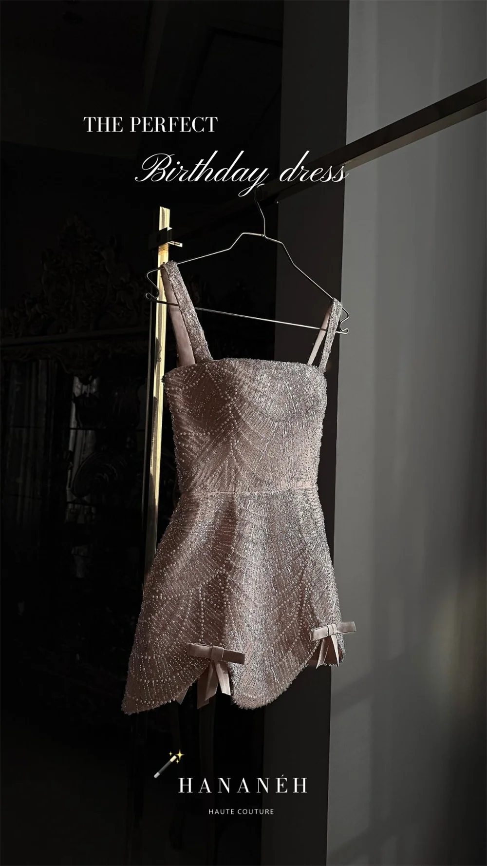 아만다 맞춤 글리터 비딩 A라인 슬리브리스 웨딩드레스 섹시 미니 드레스 스파게티 스트랩 정장 이브닝드레스 2025