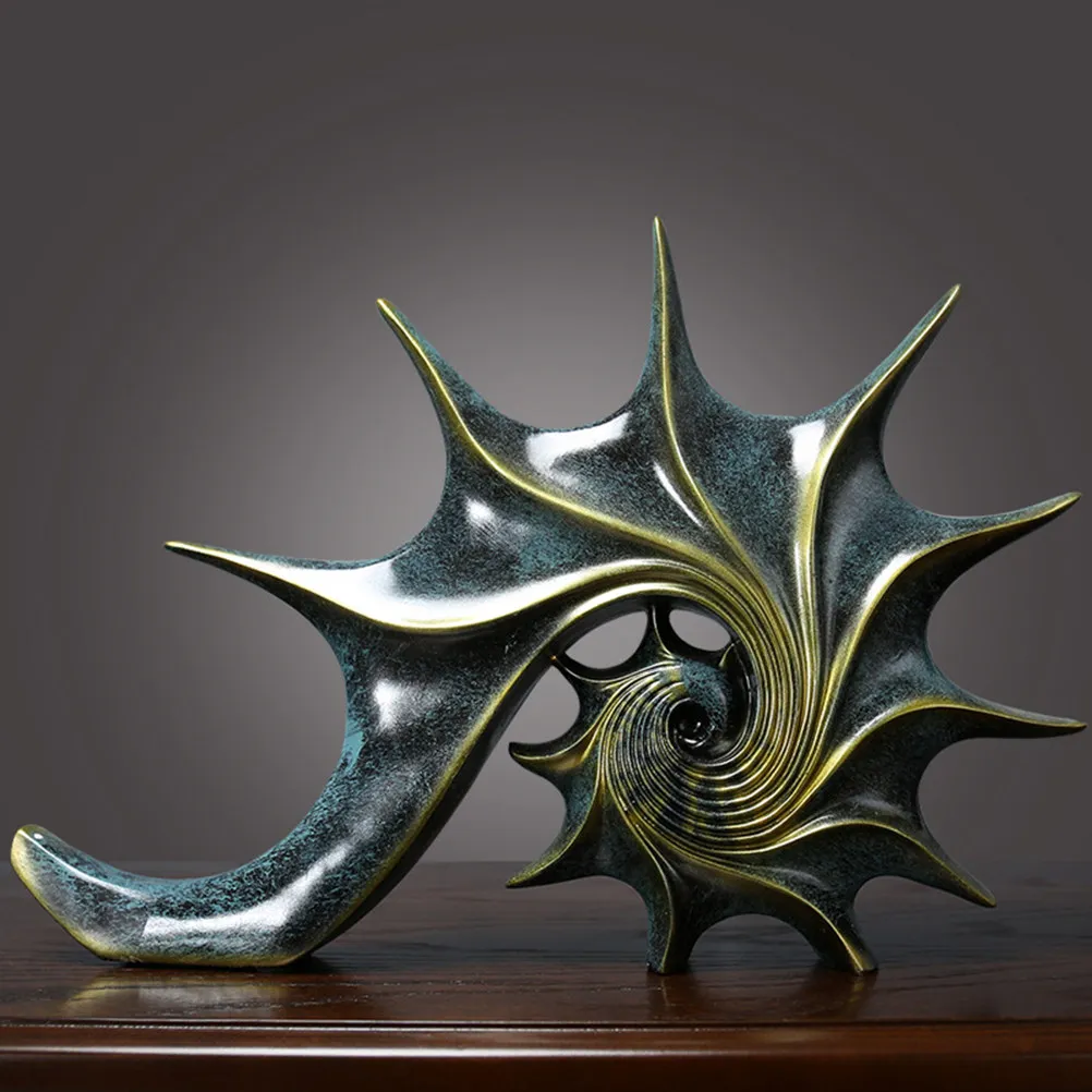 Resin Conch Ornament Abstract Sculpture for Living Room, Bedroom, Office Decor – Fade-Resistant Home Gift