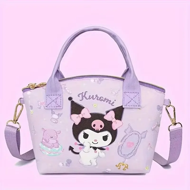 Sanrio Cartoon Handbag Cute Melody Kuromi Cinnamoroll Hello Kitty Stationery Storage Bag Kawaii Anime Crossbody Bag Girl Gift